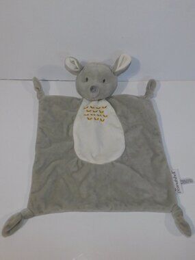 The Peanutshell Kangaroo Mouse Bunny Gray Security Blanket Baby Lovey Plush nunu